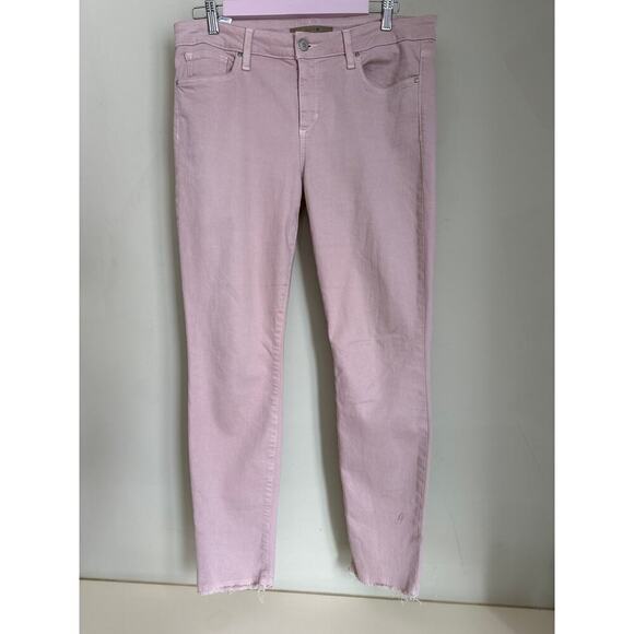 Joe's Jeans Ankle Skinny Raw Hem Pink‎ Denim Casual Pants Size 28 - Picture 1 of 8